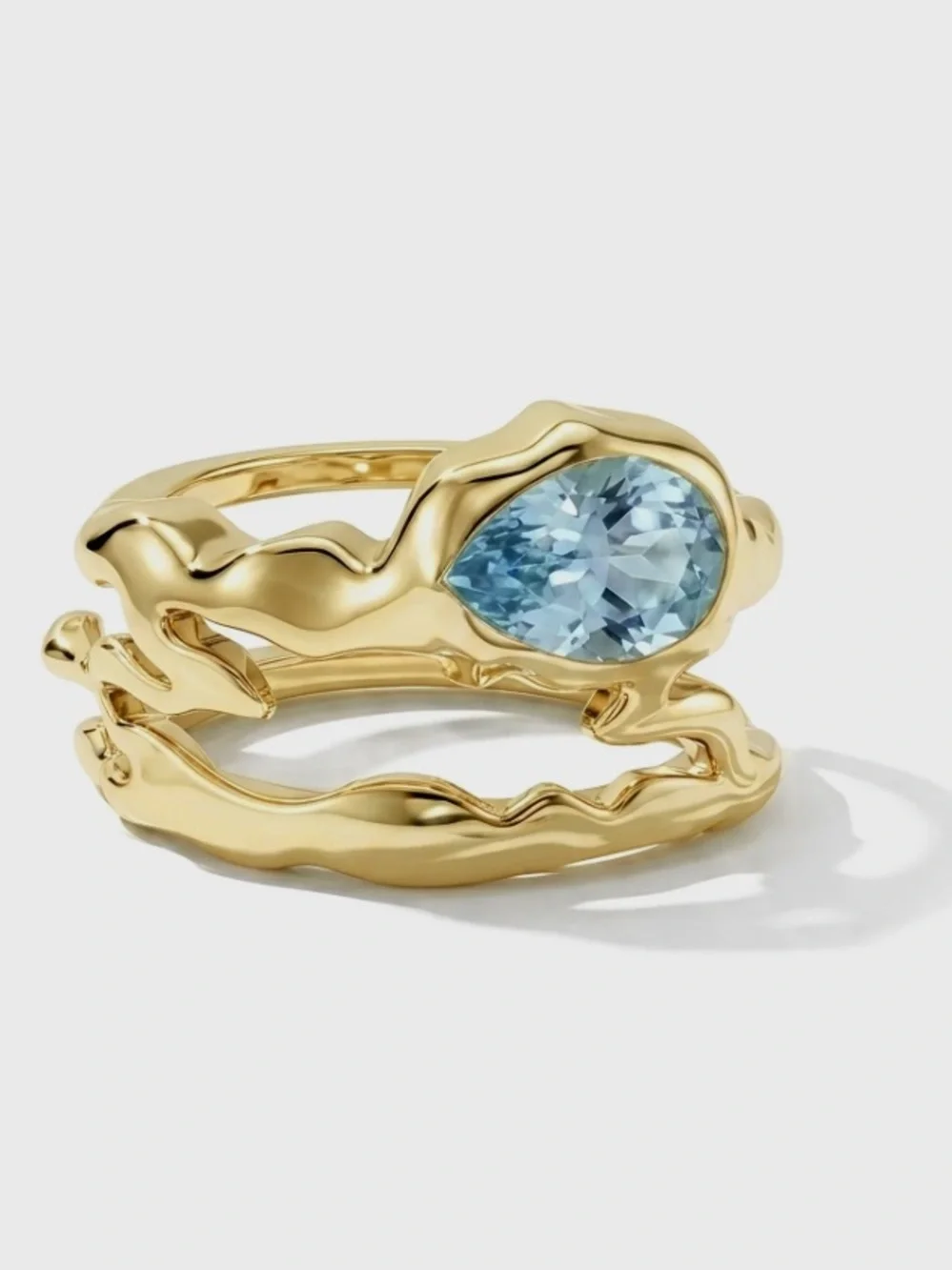 Steff Eleoff Gold Vermeille and Crystal Oura Ring 5 Cover size 9